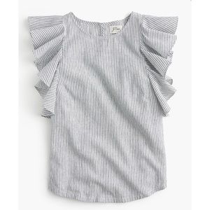 J Crew Ruffle Top in Stripe